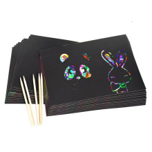 Cartes à gratter personnalisées directes d&#39;usine papier enfants éducatifs bricolage arc-en-ciel jouant papier à gratter